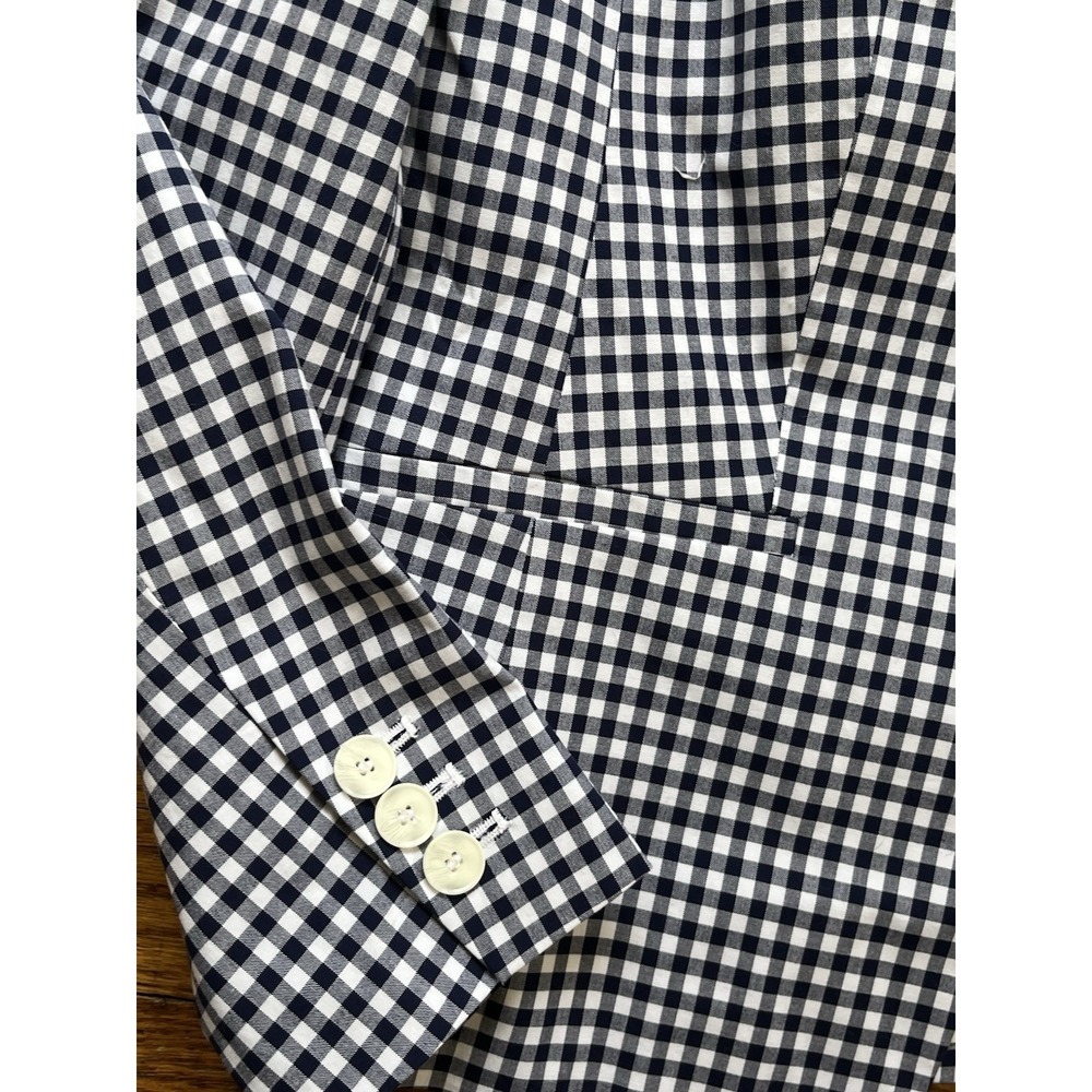 Talbots Classic Spring Gingham Cotton Plaid Blazer Lined , Size 10 - Picture 3 of 6